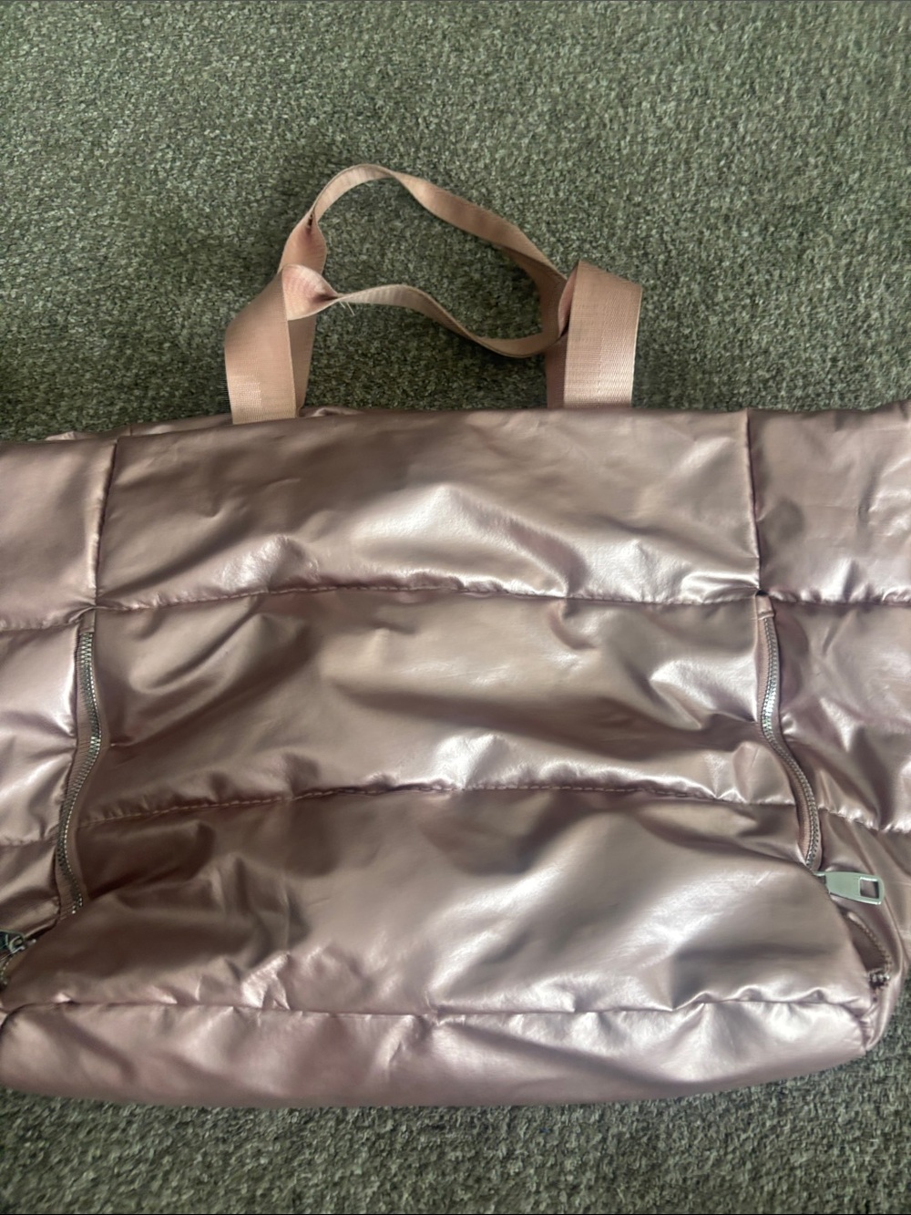 Amazon Metallic Pink Quilted Tote Bag